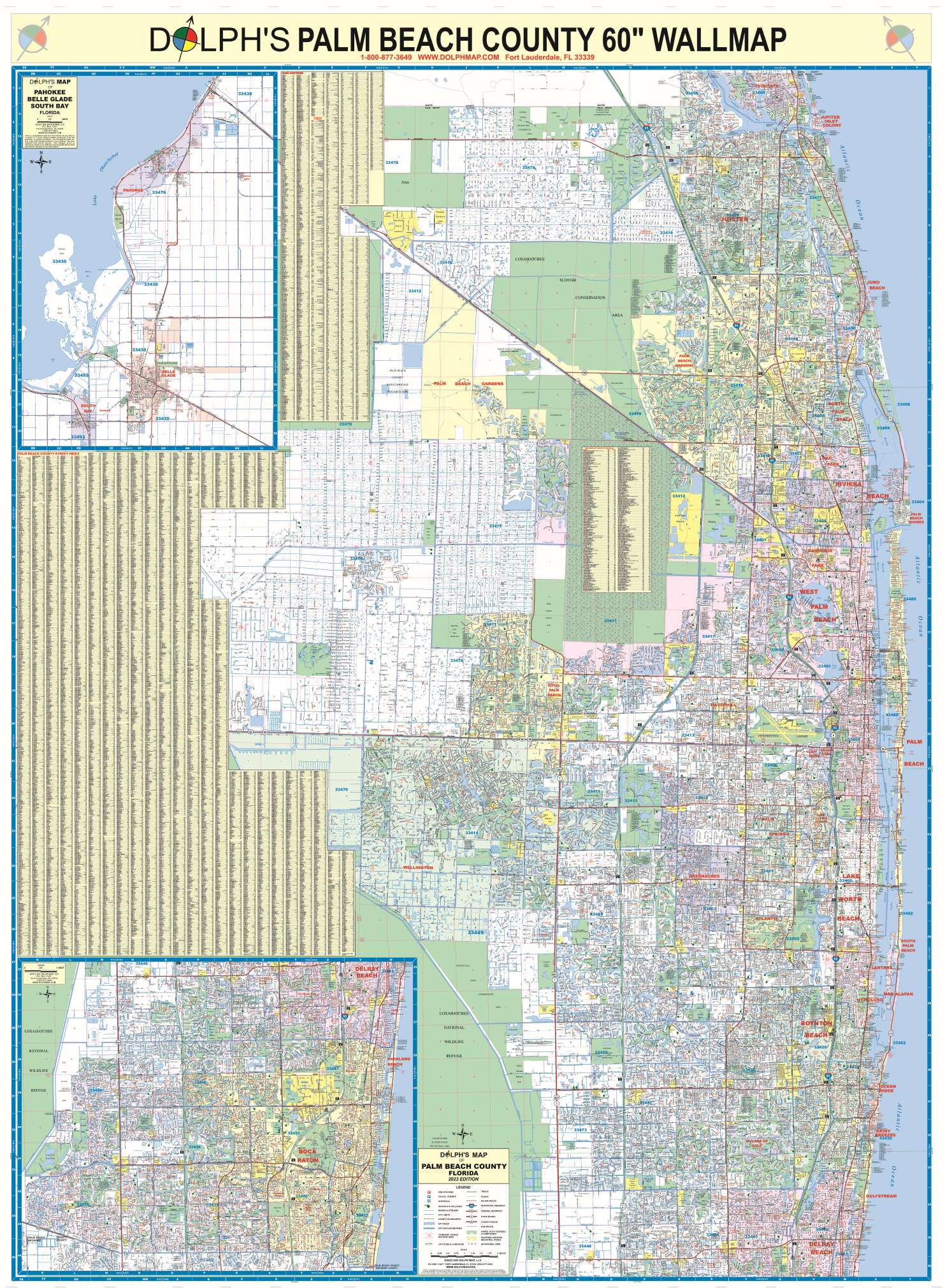 Palm Beach County 60 Wall Map 2026 Dolph Map Company 